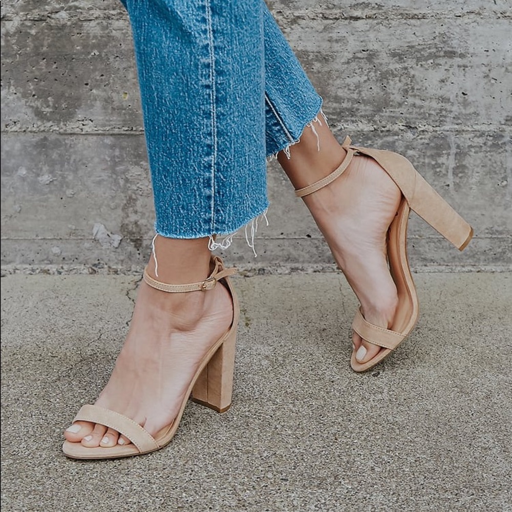Lulus Taylor Suede Ankle Strap Heel size 6.5